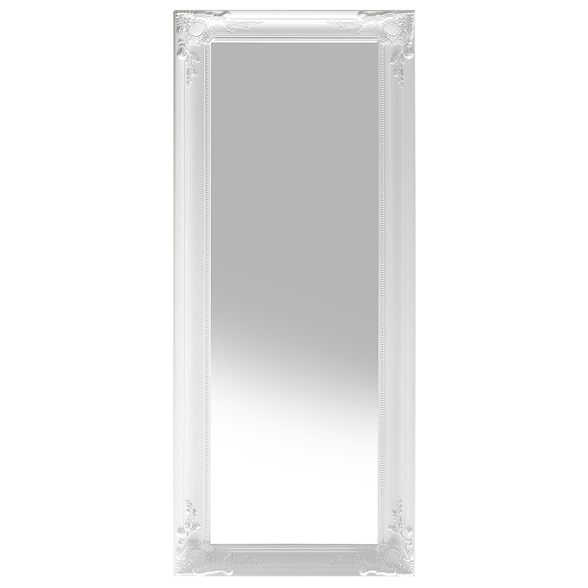 Beliani Espelho de parede branco moldura em material sintético 51 x 141 cm design clássico