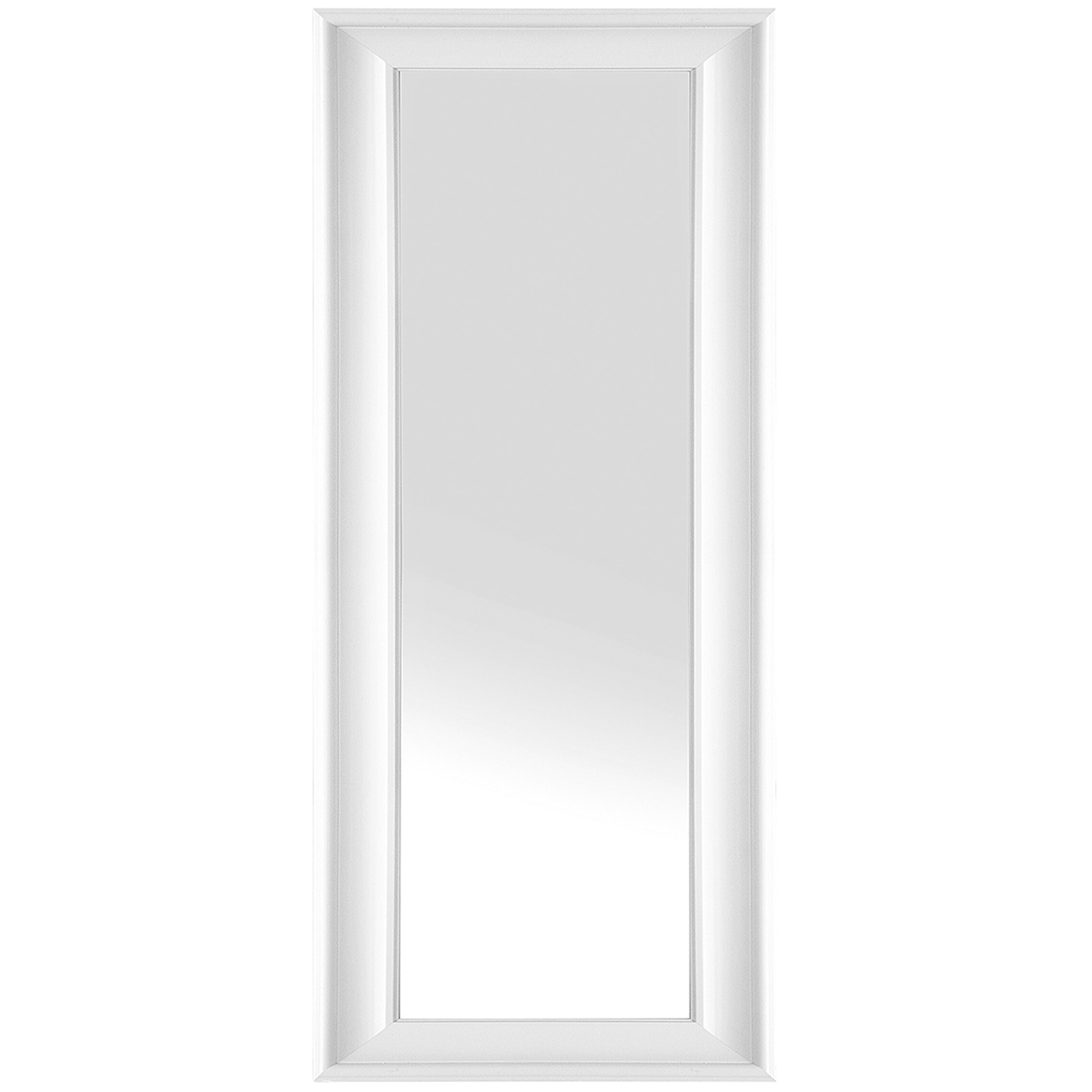 Beliani Espelho de parede branco com moldura em material sintético 51 x 141 cm estilo minimalista