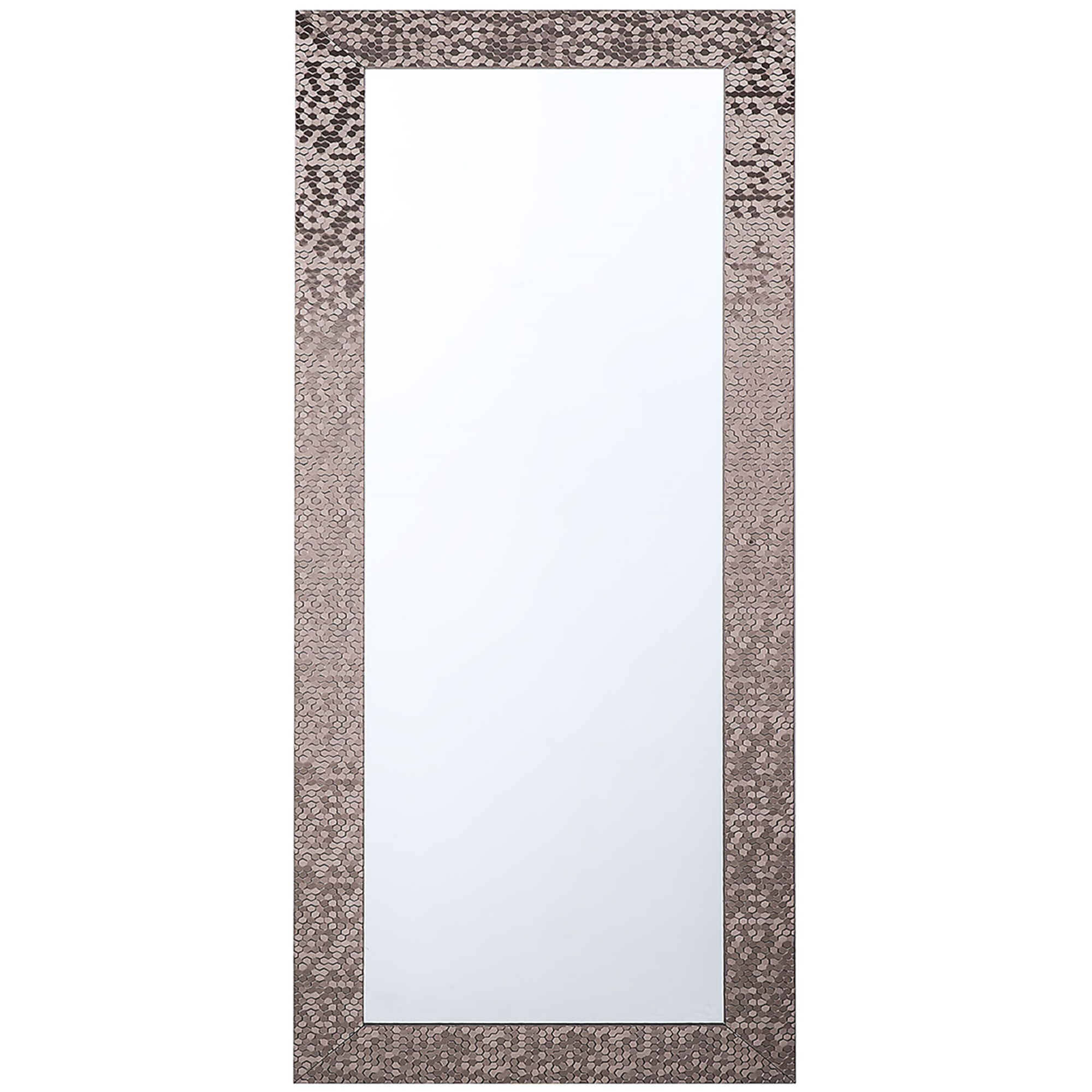 Beliani Espelho de parede castanho brilhante com moldura em plástico 50 x 130 cm
