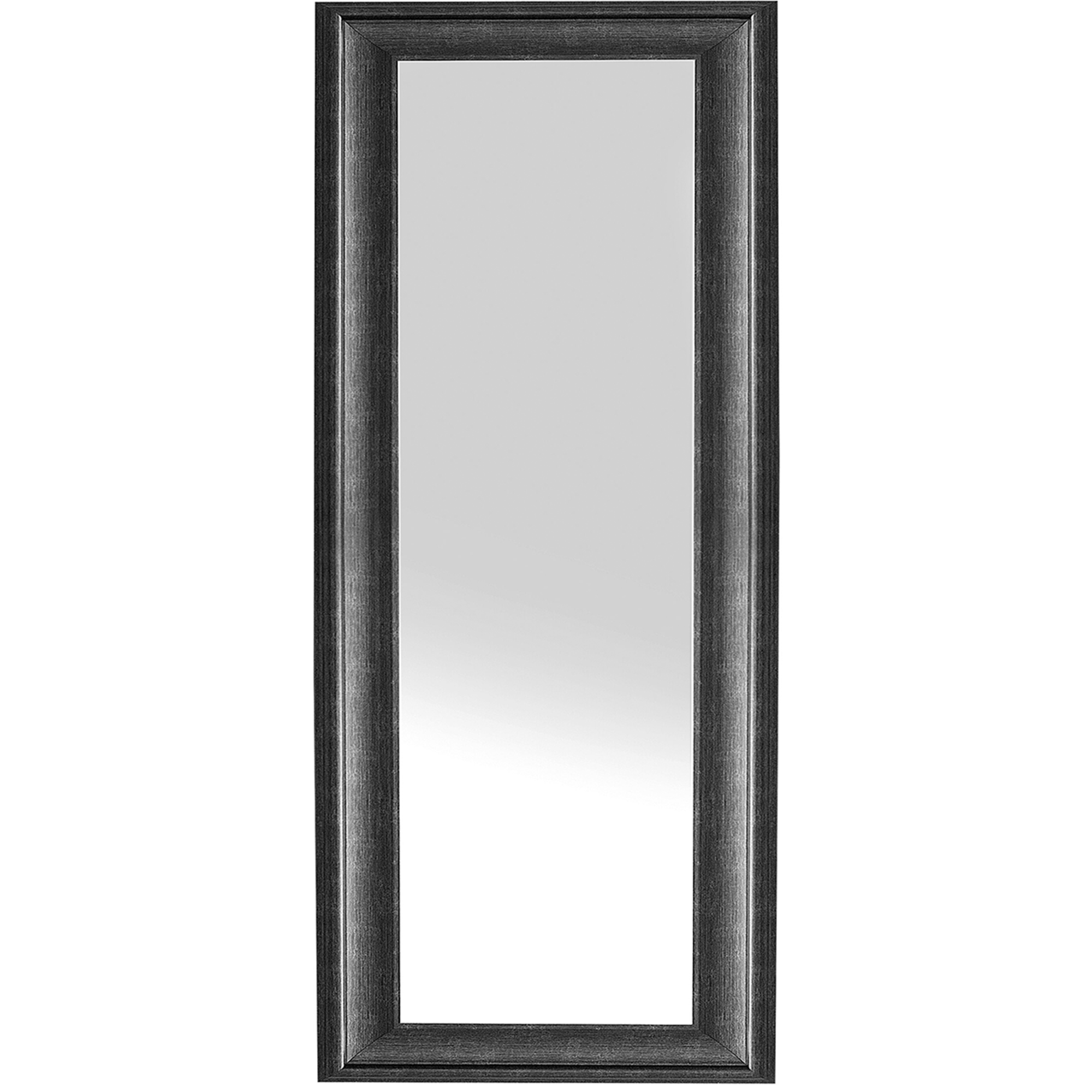 Beliani Espelho de parede preto com moldura em material sintético 60 x 90 cm estilo minimalista