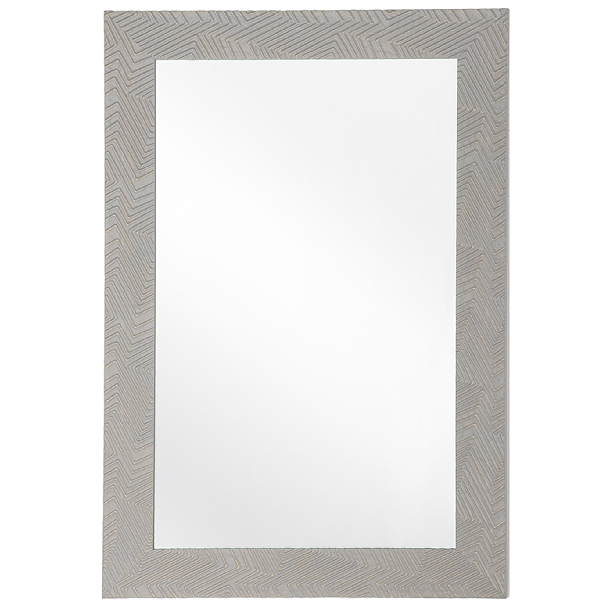 Beliani Espelho de parede cinzento com moldura retangular de material sintético 60 x 91 cm acabamento mate estilo tradicional