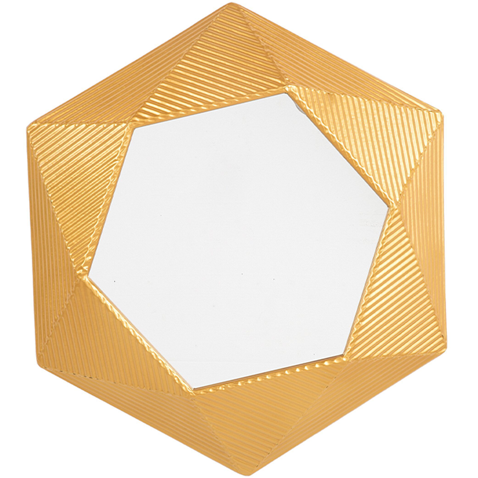 Beliani Espelho de parede dourado com moldura octogonal de metal 60 x 51 cm