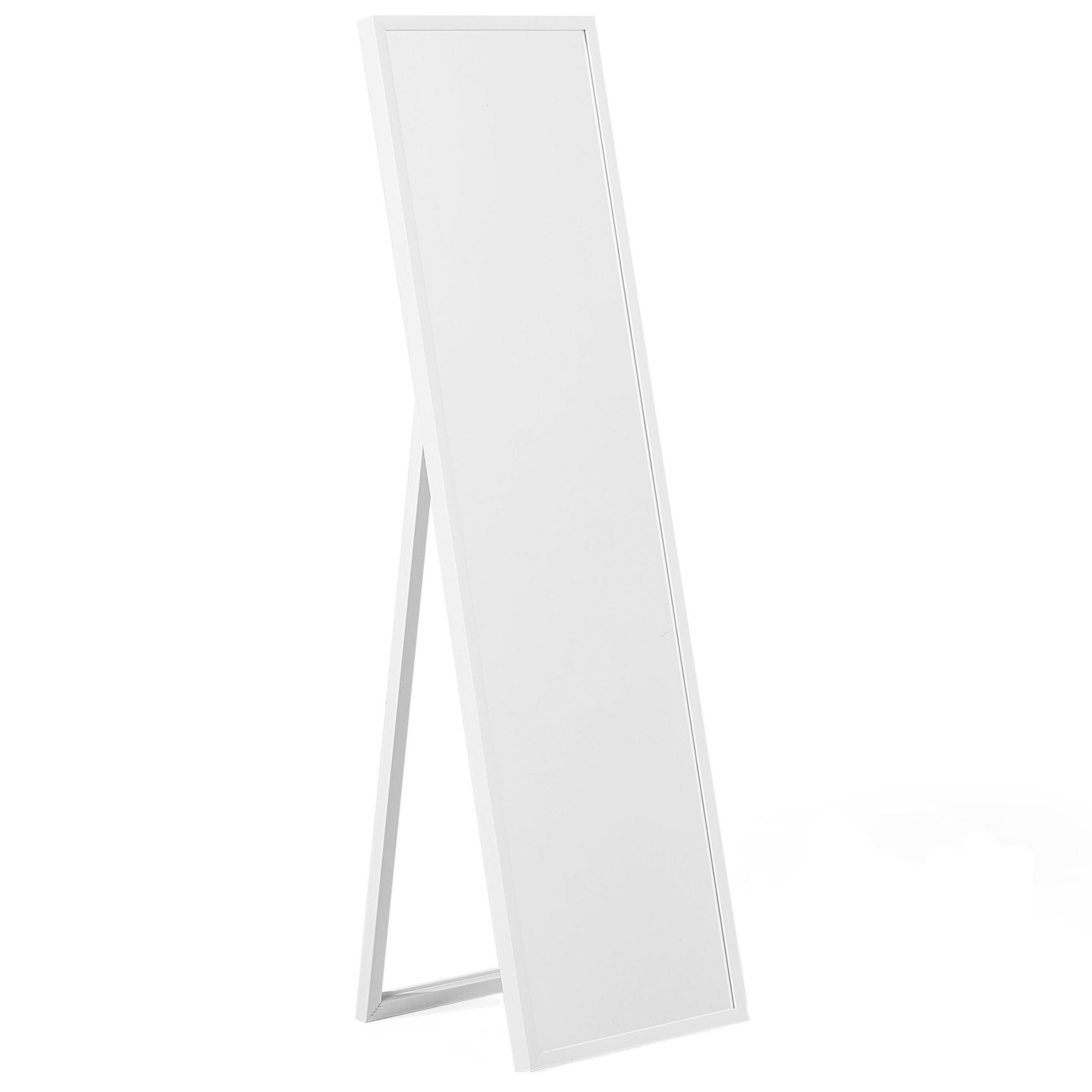 Beliani Espelho de pé branco com moldura de plástico 40 x 140 cm estilo tradicional