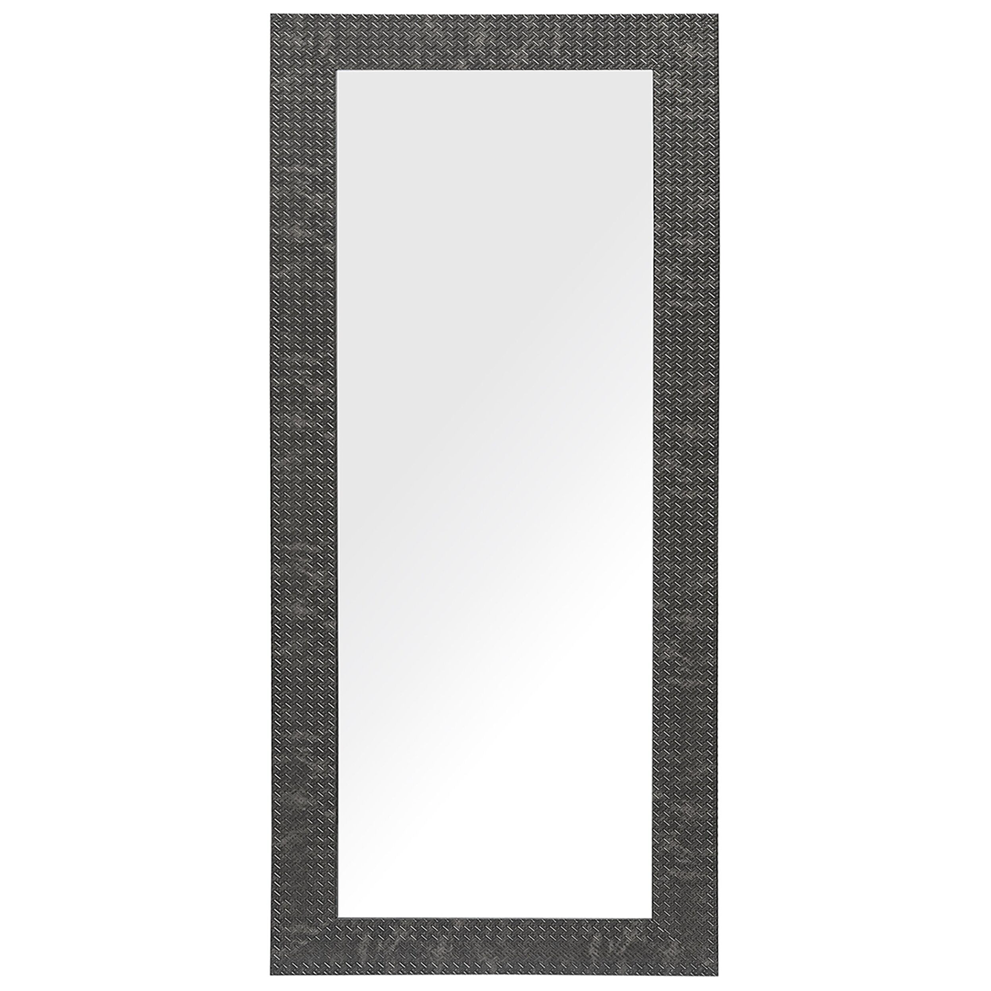 Beliani Espelho de parede preto moldura em polipropileno 50 x 130 cm estilo clássico