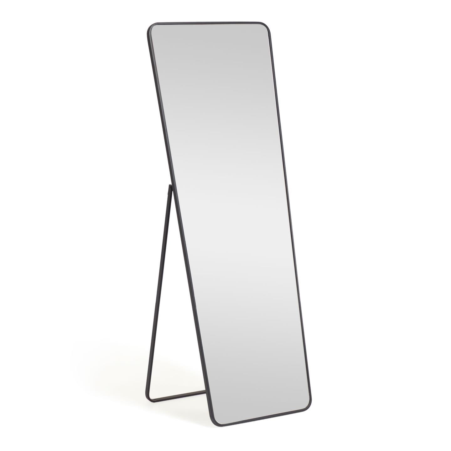 Kave Home Espelho de pé Nyah metal preto 63,5 x 165 cm