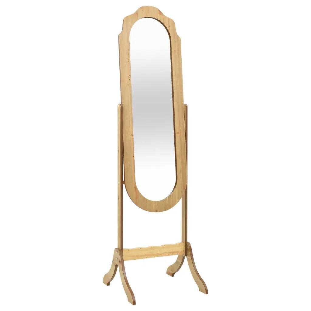 vidaXL Espelho de pé 46x48x164 cm madeira-clara