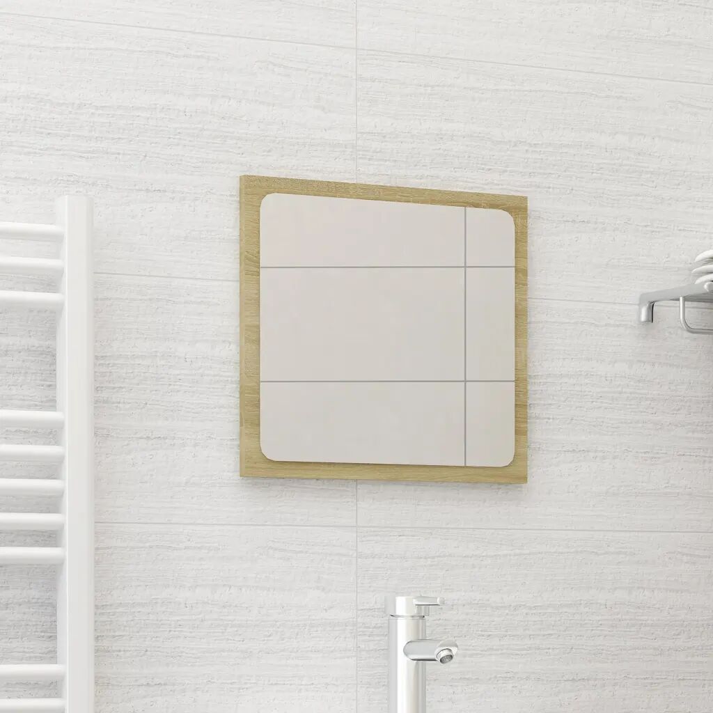 vidaXL Espelho de casa de banho 40x1,5x37 cm contraplacado carvalho