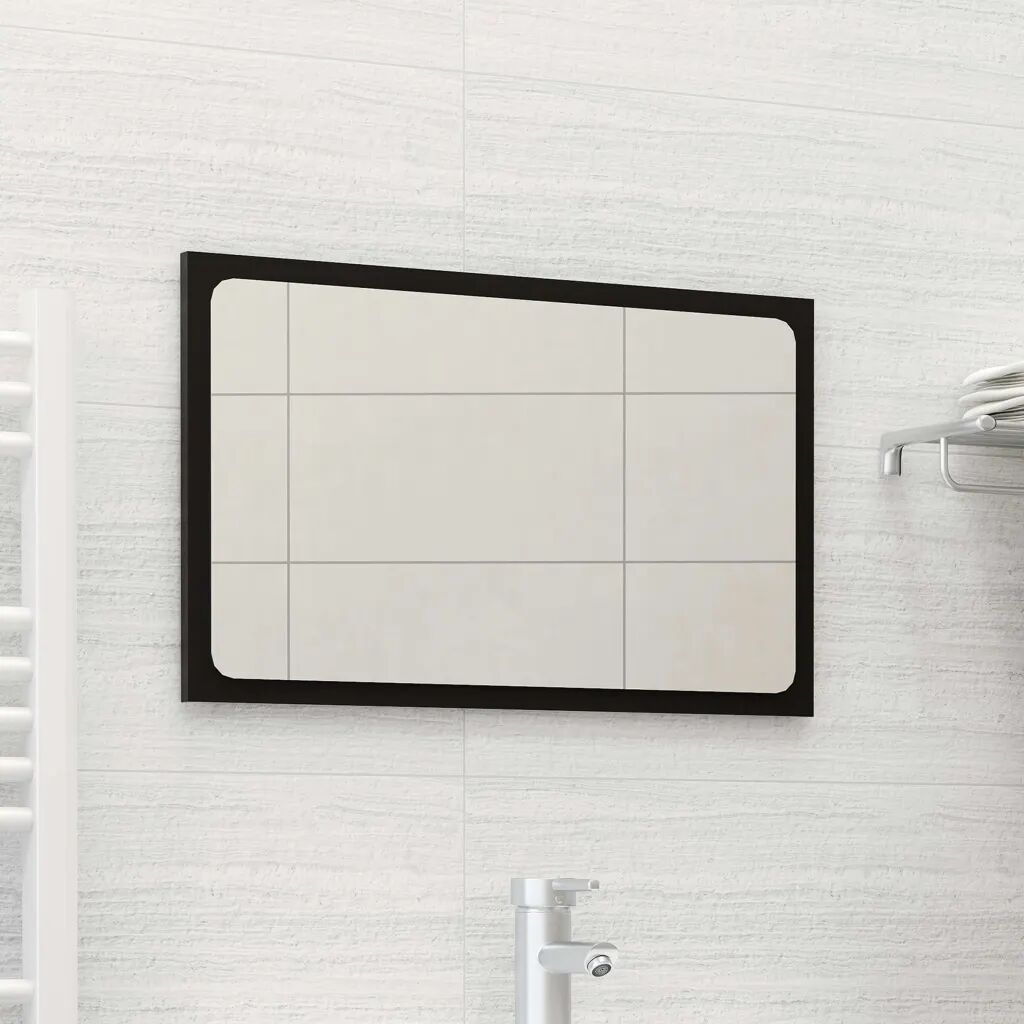 vidaXL Espelho de casa de banho 60x1,5x37 cm contraplacado preto