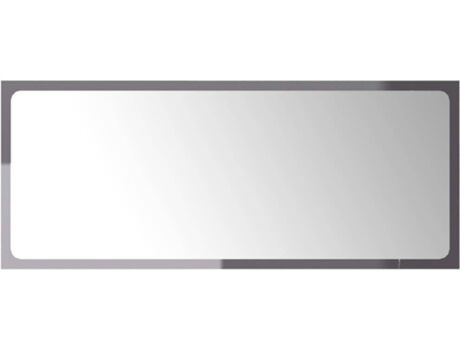 Vidaxl Espelho (Cinzento Brilhante - Aglomerado de Madeira - 90x1.5x37 cm)