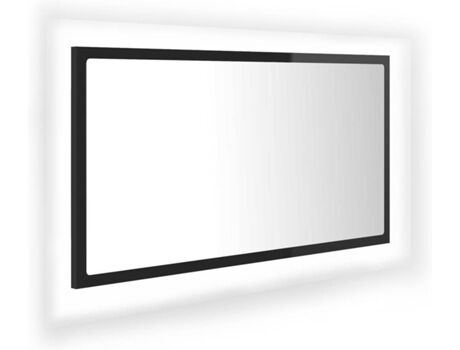 Vidaxl Espelho com LED (Aglomerado - 80x8,5x37 cm - Preto)