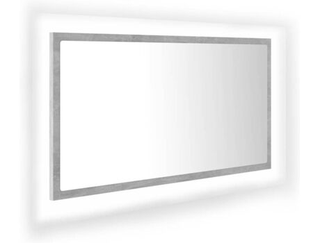 Vidaxl Espelho com LED (Aglomerado - 80x8,5x37 cm - Cinzento)