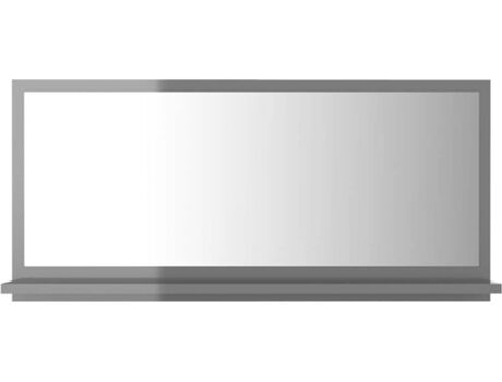 Vidaxl Espelho (Cinzento Brilhante - Aglomerado de Madeira - 80x10.5x37 cm)