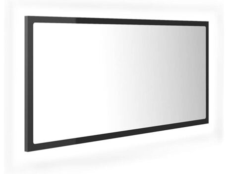 Vidaxl Espelho LED (Preto - Alumínio - 90x8.5x37 cm)