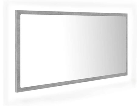 Vidaxl Espelho LED (Cinzento Cimento - Aglomerado de Madeira - 90x8.5x37 cm)