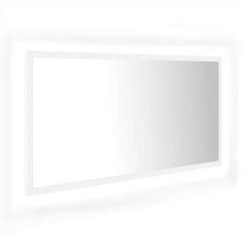 Vidaxl Espelho LED (Branco - Madeira - 90x8.5x37 cm)