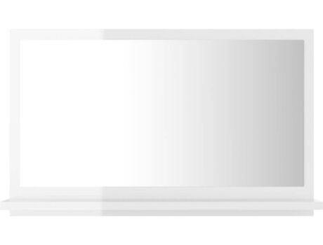 Vidaxl Espelho (Branco Brilhante - Aglomerado de Madeira - 60x10.5x37 cm)