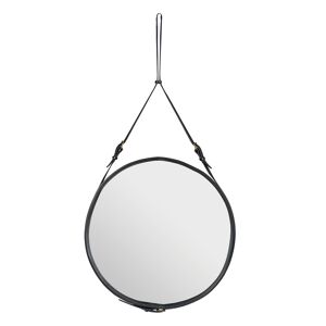 Gubi - Adnet Circulaire Spegel, Ø 70 Cm, Läder: Svart - Svart - Väggspeglar