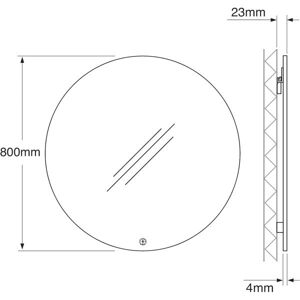 Gustavsberg Graphic Spegel Rund, För Väggmontage Ø80 Cm, Badrum