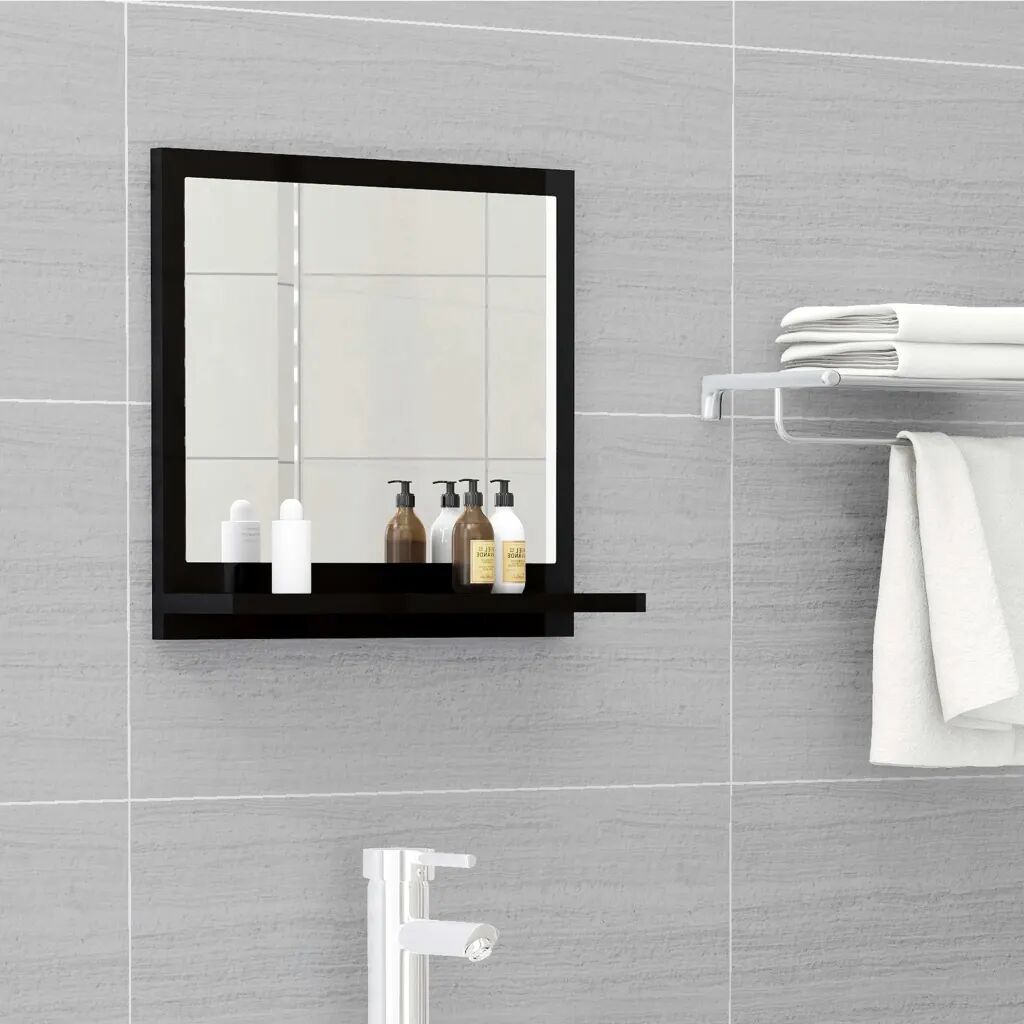 vidaXL Kúpeľňové zrkadlo, lesklé čierne 40x10,5x37 cm, drevotrieska