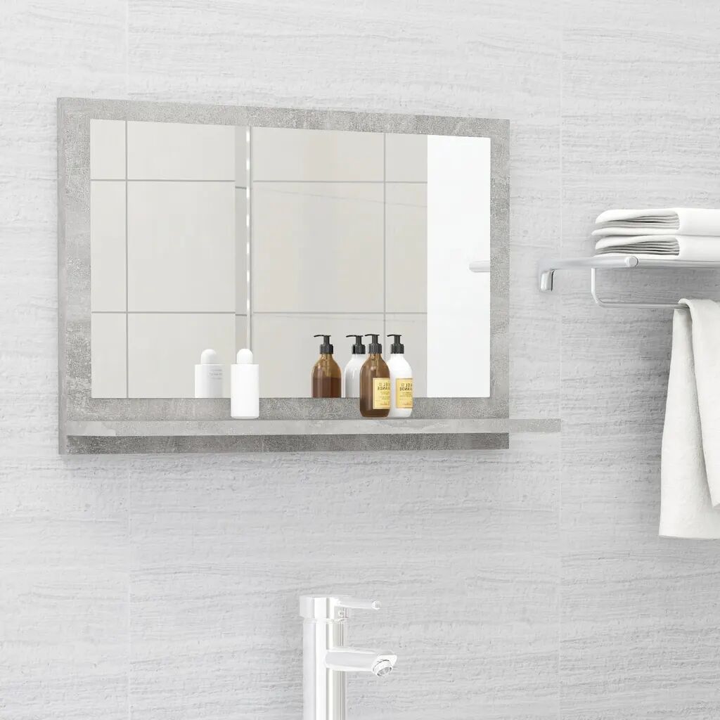 vidaXL Kúpeľňové zrkadlo, betónovo sivé 60x10,5x37 cm, drevotrieska