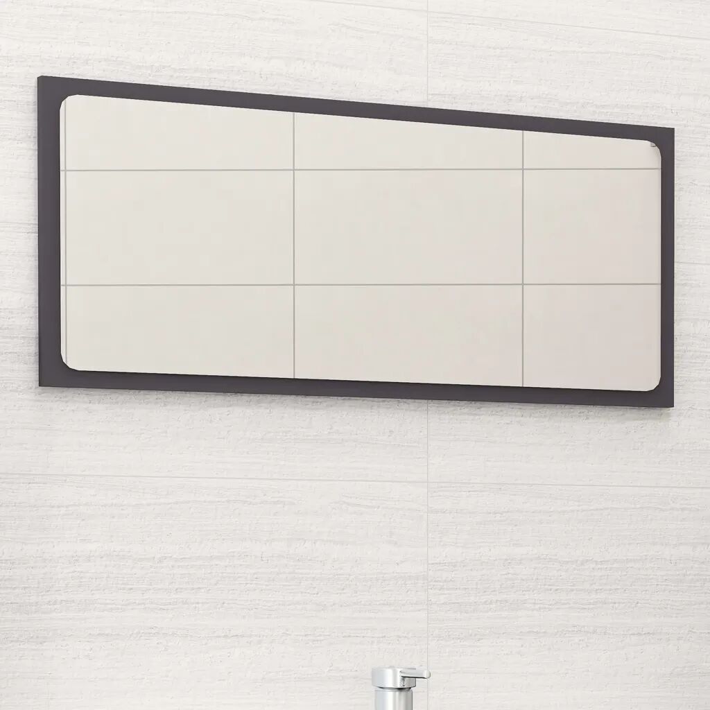vidaXL Kúpeľňové zrkadlo sivé 80x1,5x37 cm drevotrieska