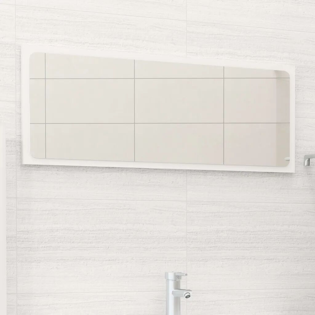 vidaXL Kúpeľňové zrkadlo lesklé biele 90x1,5x37 cm drevotrieska