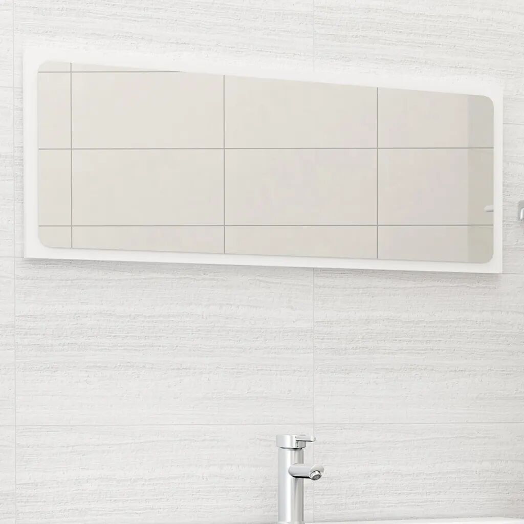 vidaXL Kúpeľňové zrkadlo biele 100x1,5x37 cm drevotrieska