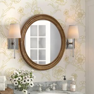 Three Posts Burbage Oval Plastic Framed Wall Mounted Accent Mirror yellow 71.12 H x 60.96 W x 5.0 D cm