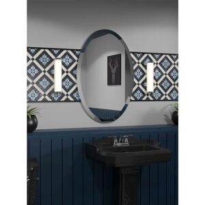 Metro Aba Oval Wall Mounted Bathroom Mirror 90.0 H x 60.0 W x 2.0 D cm