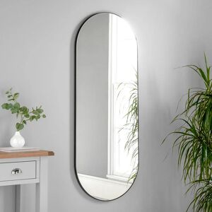 Ebern Designs Slimline Oval Mirror Gold black 80.0 H x 60.0 W x 2.0 D cm