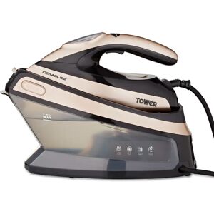 Tower Ceraglide Steam Generator, 2400W, 1.5L, Champagne Gold & Black black/gray 23.8 H x 33.7 W x 18.5 D cm