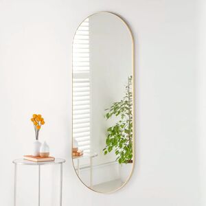 Ebern Designs Slimline Oval Mirror Gold white/yellow 150.0 H x 60.0 W x 2.0 D cm