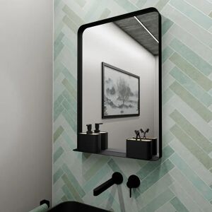Brayden Studio Hirsche Metal Framed Wall Mounted Bathroom Mirror black 75.0 H x 50.0 W x 12.0 D cm