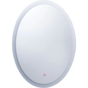 Beliani - Modern led Mirror Oval Shape 60 x 80 cm Anti Fog System Silver Viriat