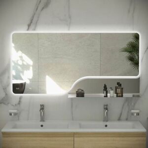 Rak Ceramics - rak Ornate led Illuminated Bathroom Mirror with Demister Pad 600mm h x 1200mm w - Chrome