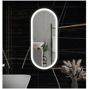 RAK CERAMICS Rak Picture Matt Black 450mm x 1000mm Oval Illuminated led Mirror - RAKPICOVMB5001 - Matt Black