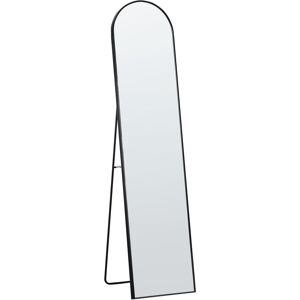 BELIANI Freestanding Mirror 36 x 150 cm Framed Oval Full Lenght Stand Black Bagnolet