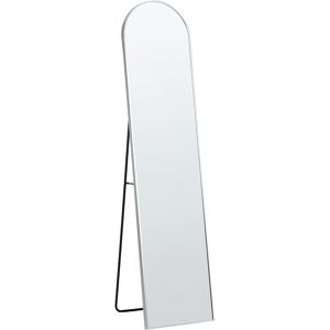 BELIANI Freestanding Mirror 36 x 150 cm Framed Oval Full Lenght Stand Silver Bagnolet