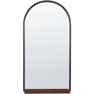 BELIANI Wall Hanging Framed Mirror with Shelf 40 x 67 cm Black and Copper Domme