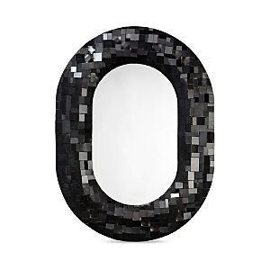 Jamie Young Enigma Iron Oval Mirror  - Black