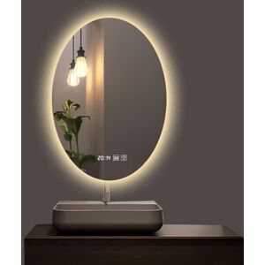 WRYsqbhjyb Oval Led Bathroom Mirror, Oval Mirror with Lights Anti Fog Lighted Bathroom Mirror, Wall Mounted Dimmable Vanity Mirror (Size : 40x60cm(15.7x23.6in))