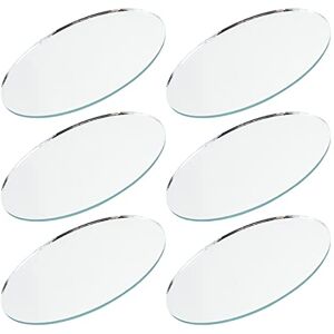 OLYCRAFT 6Pcs 12.7x7.6 cm Mini Oval Mirror Glass 3mm Small Oval Mirror Oval Glass Table Top Craft Mirror Oval Glass Mirror for Display Figurines, Souvenirs, DIY Craft Projects