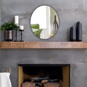 Mirrors-Interiors Frameless Oval Mirror Stick on Hallway Mirror No DIY Complete Kit