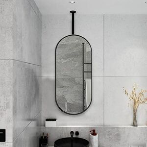 WLCNYL Oval Mirror Ceiling Mounted Hanging Mirror - Complete Hardware, Decorative Mirrors for Wall, Floating Bathroom Vanity Mirror - Customizable Mirror Boom (Size : 50cmx70cm)