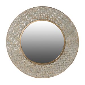 Round Antique Gold Effect Filigree Mirror 90cm x 90cm Material: Metal, glass