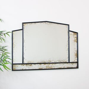 Art Deco Antiqued Black Mirror 92cm x 65cm Material: