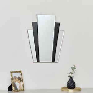 Art Deco Fan Wall Mirror - 50cm x 40cm Material: Glass / Wood