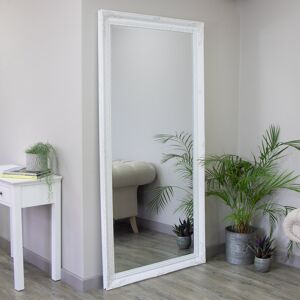 Extra, Extra Large Ornate White Wall / Floor / Leaner Full Length Mirror 100cm x 200cm Material: Wood / Resin / Glass