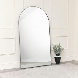 Extra Large Black Arched Leaner Mirror 180cm x 100cm Material: Metal, wood, glass