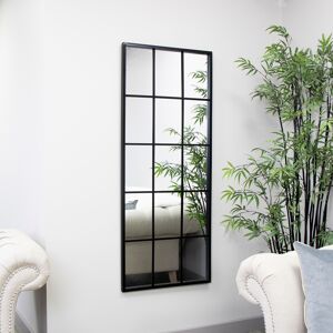 Extra Large Matt Black Window Mirror 144cm x 59cm Material: Metal